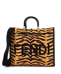 Pre-Owned Fendi Medium Sunshine Shopper Tote Printed Canvas