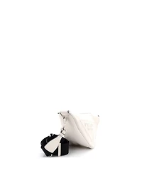 Pre-Owned Prada Mini Triangle Logo Zip Crossbody Bag Embossed Leather
