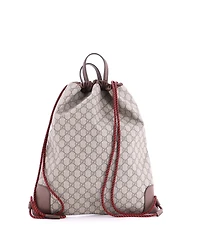 Pre-Owned Gucci Medium Courrier Soft Drawstring Backpack Gg Coated Canvas with Applique