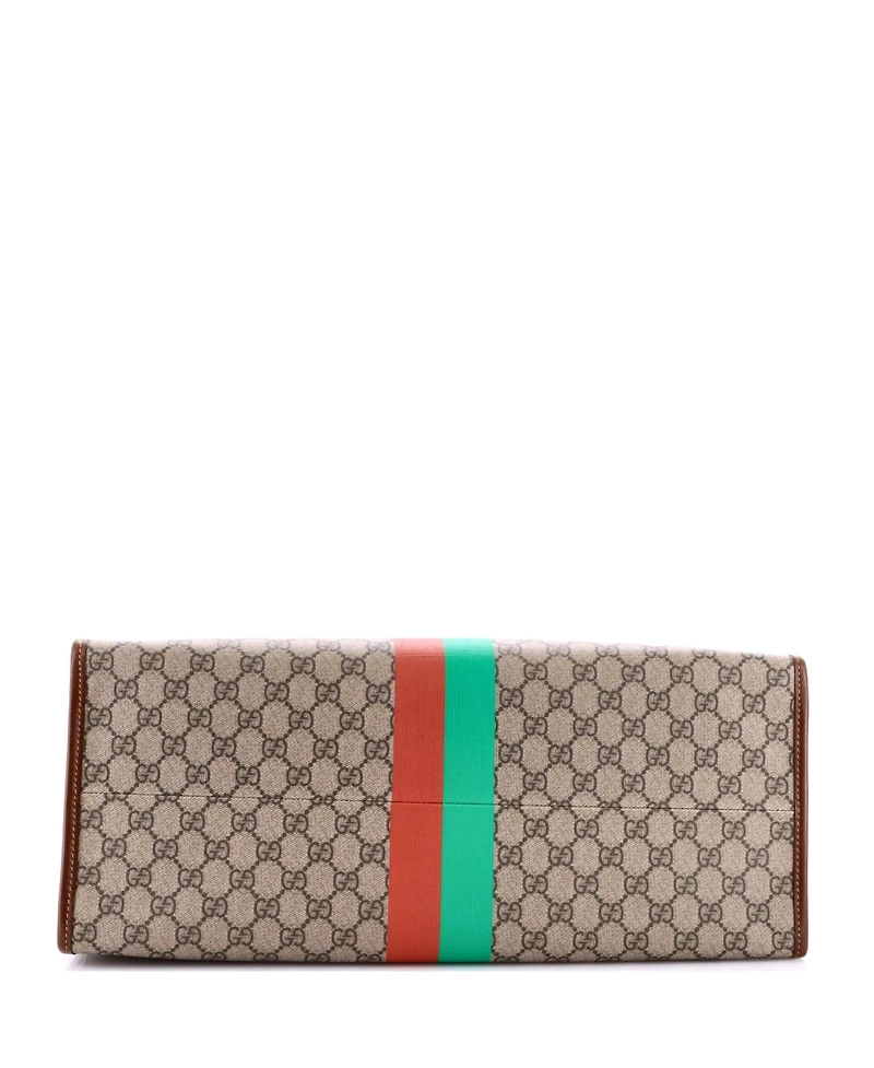 Pre-Owned Gucci Large Fake/Not Convertible Open Tote Printed Gg Coated Canvas