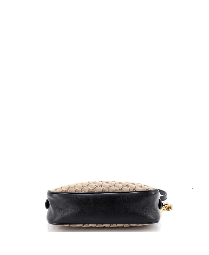 Pre-Owned Gucci Small Gg Marmont Shoulder Bag Diagonal Quilted Gg Canvas with Leather