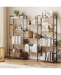 gaomon 54" 4-Tier Adjustable Rustic Industrial Bookcase with 11 Open Shelves for Living Room and Bedroom