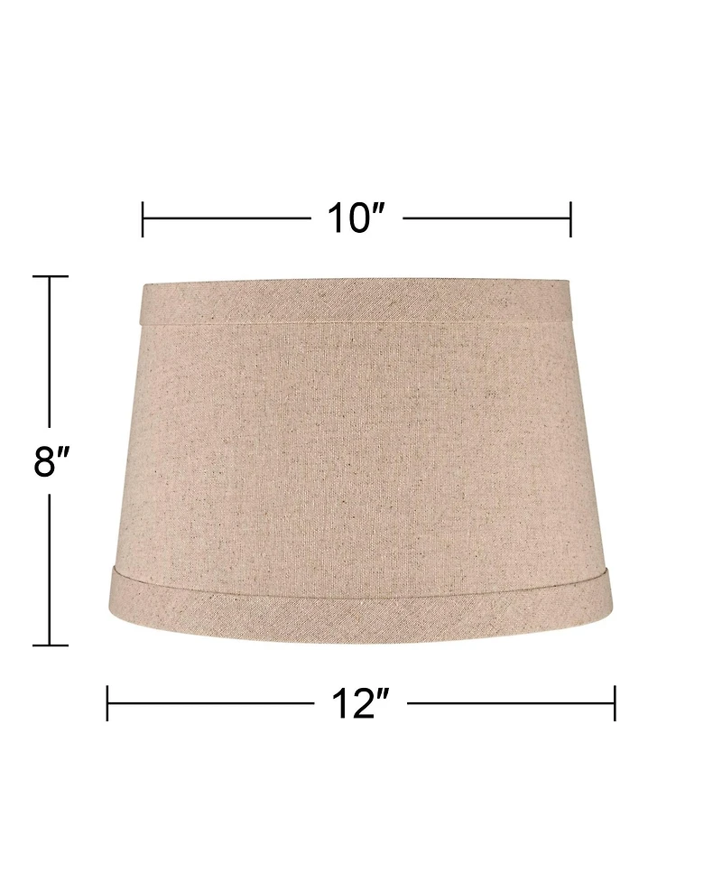 Springcrest Collection Set of 2 Hardback Drum Lamp Shades Small 10" Top x 12" Bottom x 8" High Spider with Replacement Harp and Finial Fitting