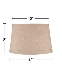 Springcrest Collection Set of 2 Hardback Drum Lamp Shades Small 10" Top x 12" Bottom x 8" High Spider with Replacement Harp and Finial Fitting