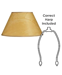 Springcrest Set of 2 Empire Lamp Shades Crinkle Paper Large 10" Top x 20" Bottom x 11" High Spider with Harp and Finial Fitting