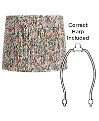 Springcrest Sally Slant Print Lamp Shade Replacement Meadow Pleated Floral Spider Harp Finial