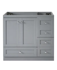 Sillysis 36 Inch Shaker Bathroom Vanity Cabinet, Mdf Storage with Soft Close Drawers and Doors for Small Spaces.