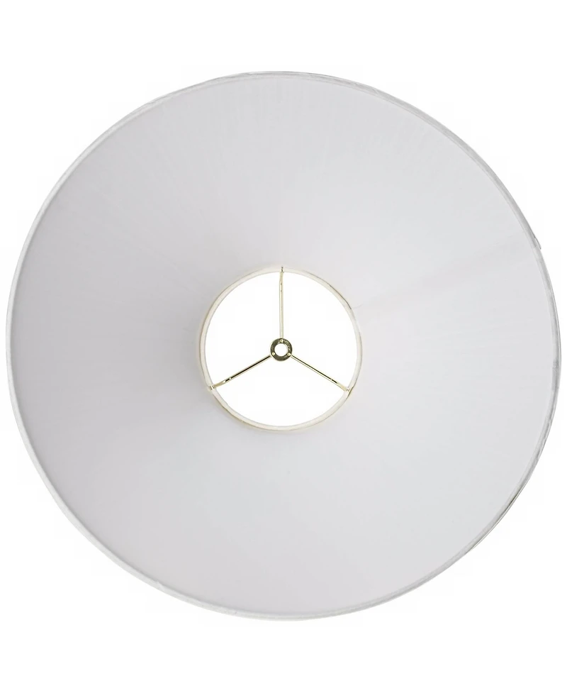 Springcrest 6" Top x 18" Bottom x 11 1/4" High x 12 3/4" Slant Lamp Shade Replacement Ivory Mushroom Pleated Spider Harp Finial