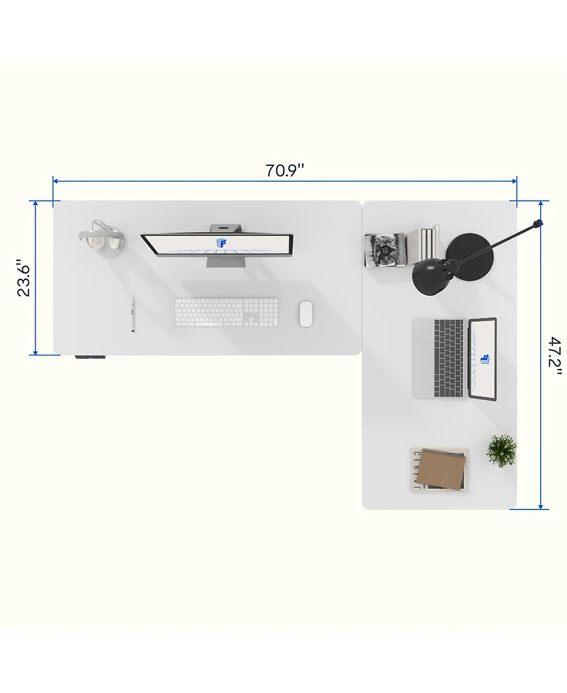 FlexiSpot 76"W L-Shaped Electric Height Adjustable Standing Desk
