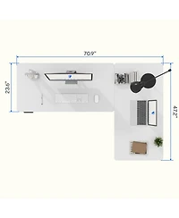 FlexiSpot 76"W L-Shaped Electric Height Adjustable Standing Desk