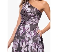 Xscape Women's One-Shoulder Printed Ball Gown