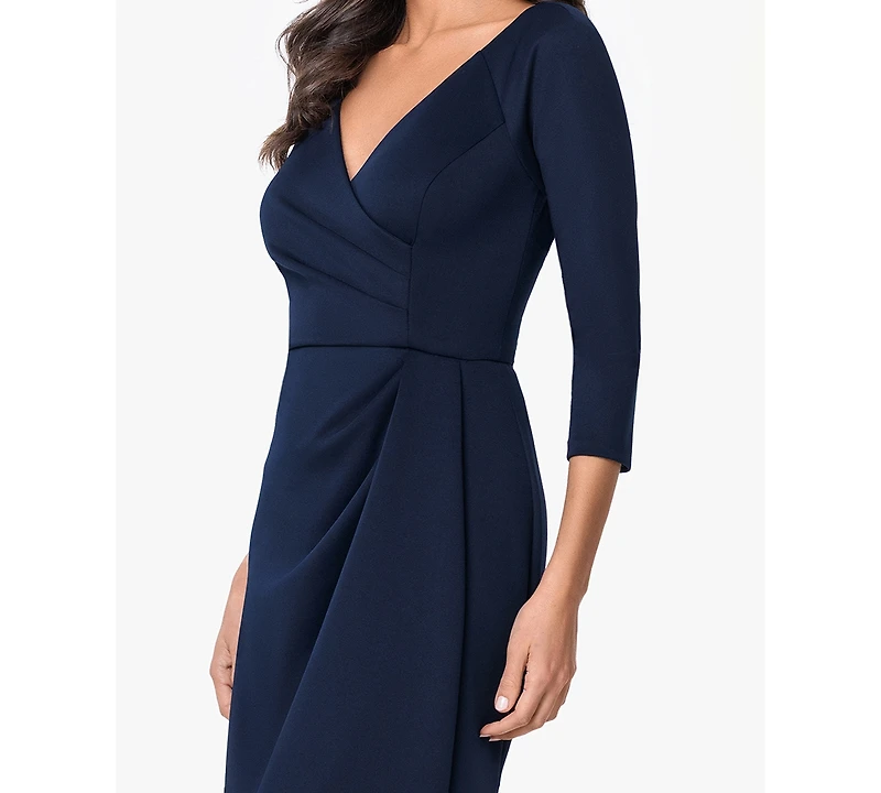 Xscape Women's 3/4-Length Sleeve V-Neck Gown