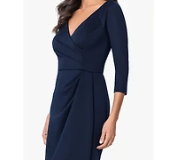 Xscape Women's 3/4-Length Sleeve V-Neck Gown