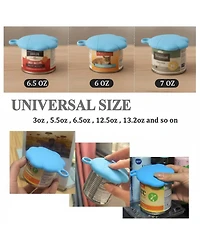 Aronkl 3 Pet Food Can Lids and 1 Spoon Silicone Universal Airtight Reusable Opener Spatula