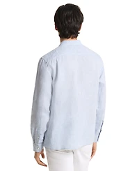 Michael Kors Men's Linen Classic-Fit Long-Sleeve Button Up Shirt