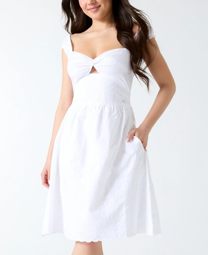 Guess Women's Cotton Stella Embroidered Dress