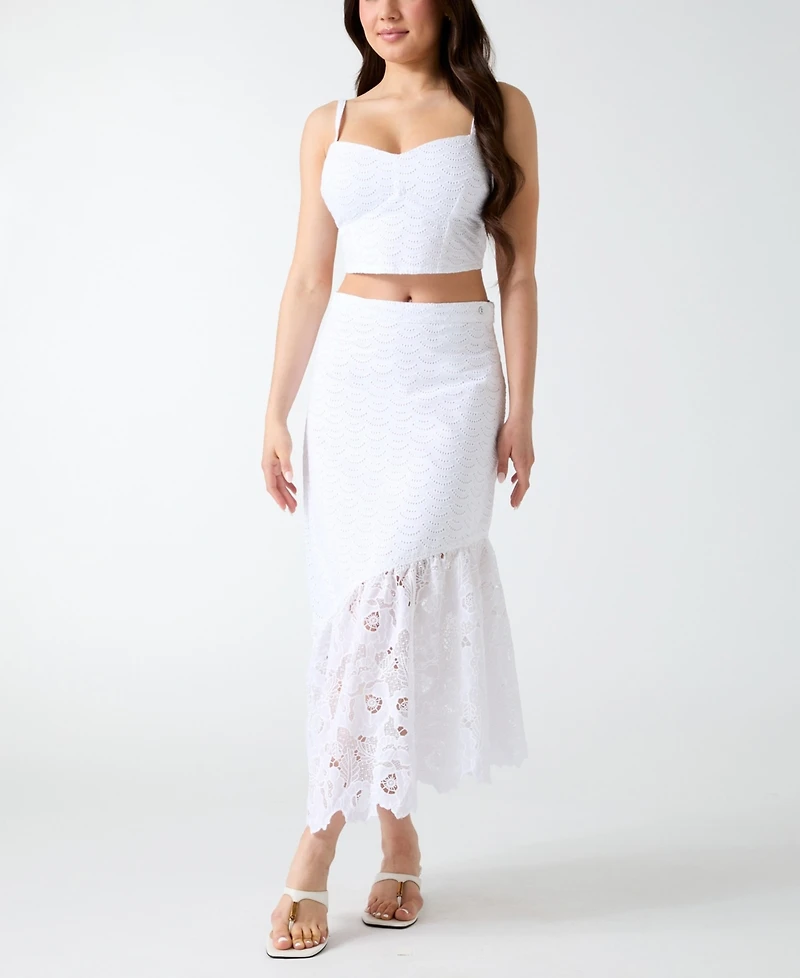 Guess Women's Pull-On Flared Midi Skirt