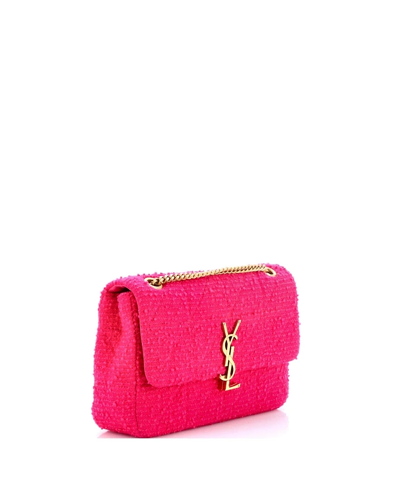 Pre-Owned Saint Laurent Medium Jamie Flap Bag Quilted Boucle Tweed