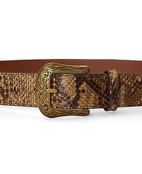 Lauren Ralph Python Embossed Leather Belt