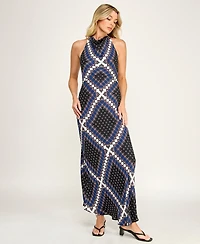 Invitee Juniors' Printed Halter Neck Maxi Dress