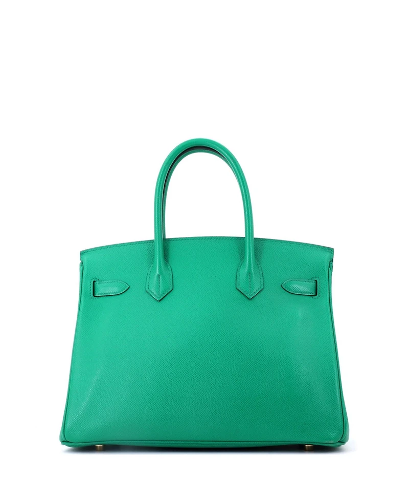 Pre-Owned HERMES Birkin 30 Handbag Green Epsom with Gold Hardware