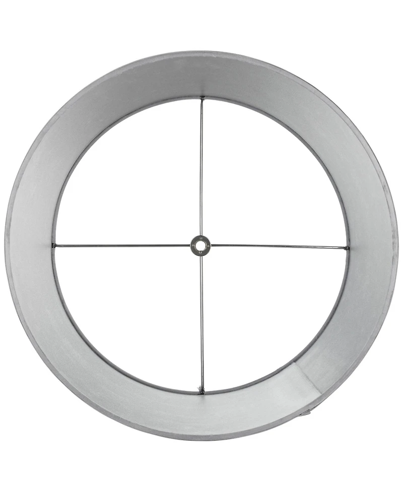 Springcrest Sydnee Satin Light Gray Medium Drum Lamp Shade 14" Top x 16" Bottom x 11" Slant x 11" High (Spider) Replacement with Harp and Finial