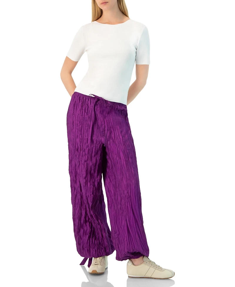 Ivonne Women's Pleated Pants with Ankle Ties