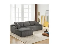 gaomon 106-Inch Modular Sectional Couch with L-Shape- Modern Corduroy Loveseat