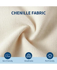 gaomon Modular Sectional Sofa- -Seater L-Shaped Couch with Movable Ottoman- Convertible Chenille Sofa