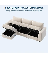 gaomon Modular Sectional Sofa-Cloud Sectional Couches- Couch Sectional with Large Storage and Ottoman for Living Room- l-Shape