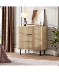 gaomon Fluted Dresser with 3 Drawers, 29.9'' Tall Closet Dresser Organizer with Anti-Tipping Device