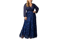 Kiyonna Plus Blossoming Beauty Mesh Evening Gown