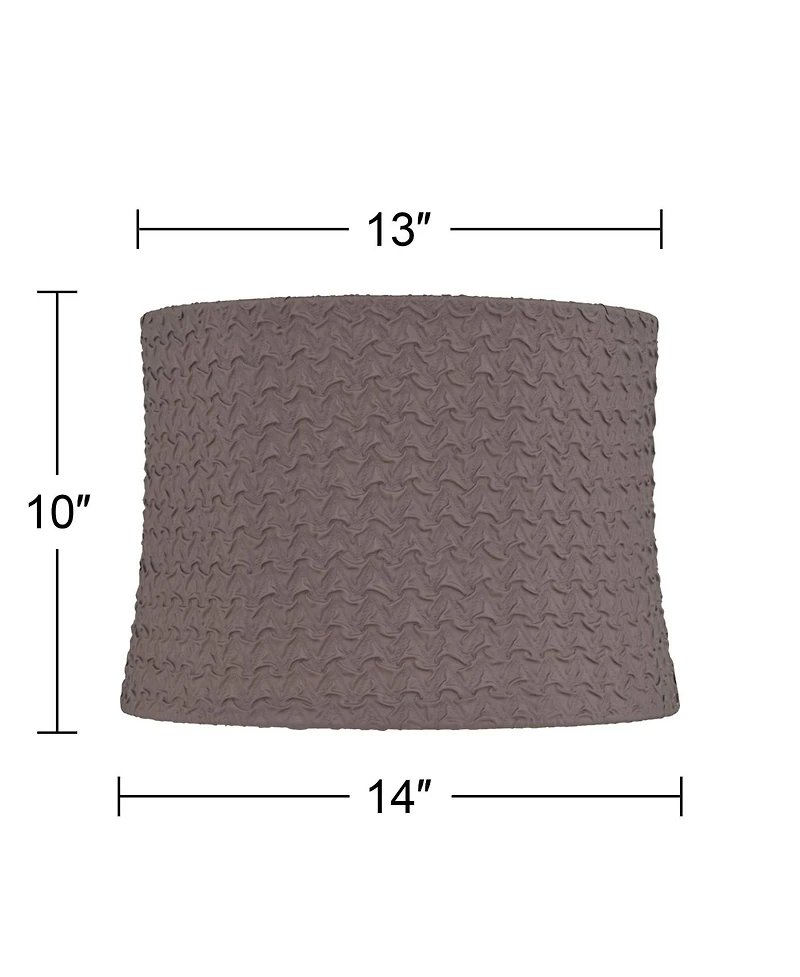 Springcrest 13" Top x 14" Bottom x 10" High x 10" Slant Lamp Shade Replacement Medium Sierra Drum Softback Washer Harp Finial