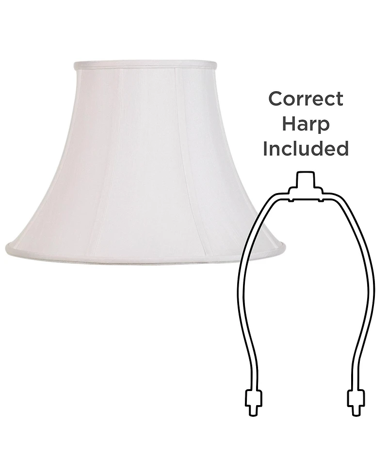 Springcrest Imperial Shade Set of 2 Bell Lamp Shades White Large 9" Top x 18" Bottom x 13" Slant x 12.5" High Spider with Replacement