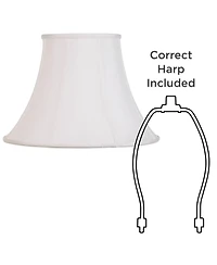 Springcrest Imperial Shade Set of 2 Bell Lamp Shades White Large 9" Top x 18" Bottom x 13" Slant x 12.5" High Spider with Replacement