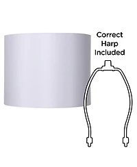 Springcrest Set of 2 Drum Lamp Shades Medium 14" Top x 14" Bottom x 11" High Spider with Replacement Harp and Finial Fitting