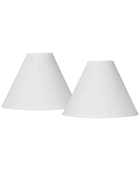 Springcrest Set of 2 Bell Lamp Shades White Medium 5" Top x 15" Bottom x 10.5" High Spider Replacement Harp Finial Fitting