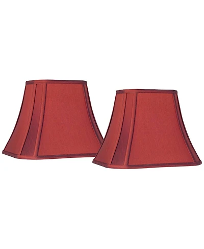 Springcrest Set of 2 Rectangular Lamp Shades Medium 8" Wide x 6" Deep at Top 14" Wide x 11" Deep at Bottom 11" High Spider Harp Finial