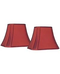 Springcrest Set of 2 Rectangular Lamp Shades Medium 8" Wide x 6" Deep at Top 14" Wide x 11" Deep at Bottom 11" High Spider Harp Finial