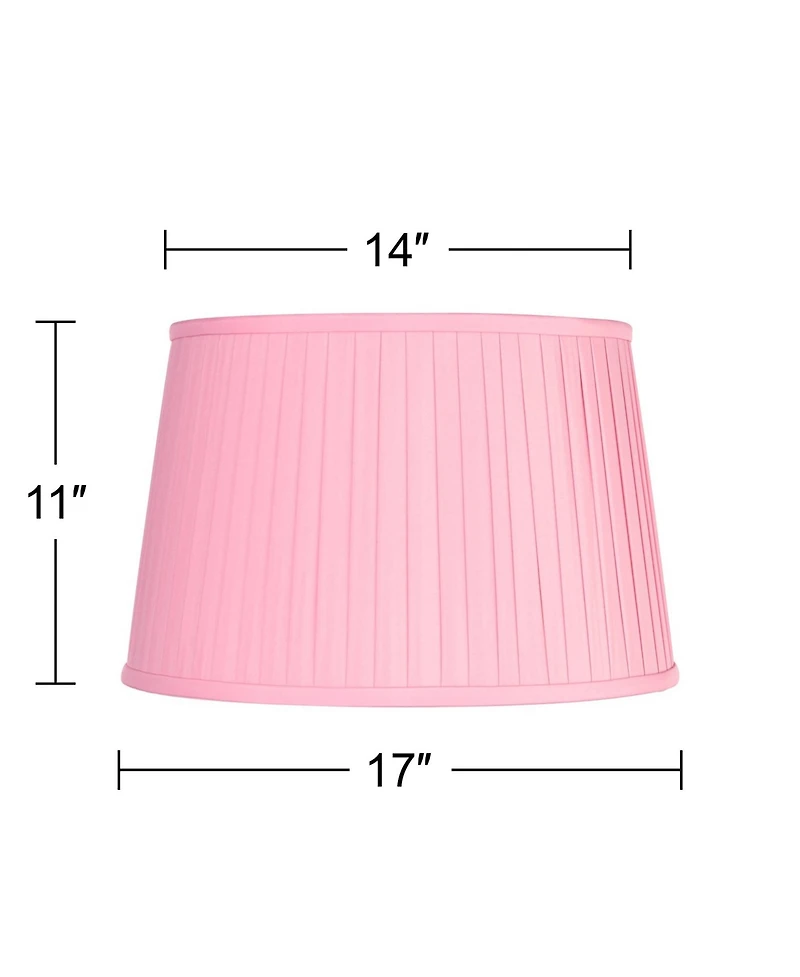 Springcrest 14" Top x 17" Bottom x 11" High x 11" Slant Lamp Shade Replacement Large Bright Empire Pleated Spider Harp Finial