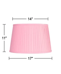Springcrest 14" Top x 17" Bottom x 11" High x 11" Slant Lamp Shade Replacement Large Bright Empire Pleated Spider Harp Finial