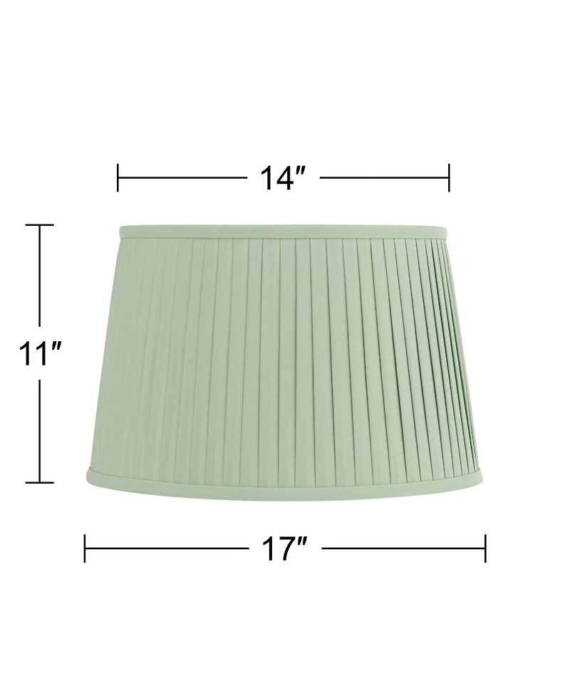 Springcrest Mapo 14" Top x 17" Bottom x 11" High Drum Pleated Washer Lamp Shade Replacement
