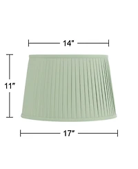Springcrest Mapo 14" Top x 17" Bottom x 11" High Drum Pleated Washer Lamp Shade Replacement
