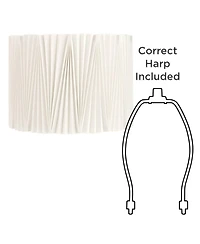 Springcrest 15" Top x 15" Bottom x 11" High x 11" Slant Lamp Shade Replacement Brussels Linen Diamond Pleats Spider Harp Finial