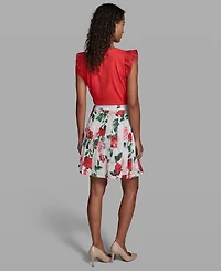 Karl Lagerfeld Paris Women's Printed Pleat Skirt