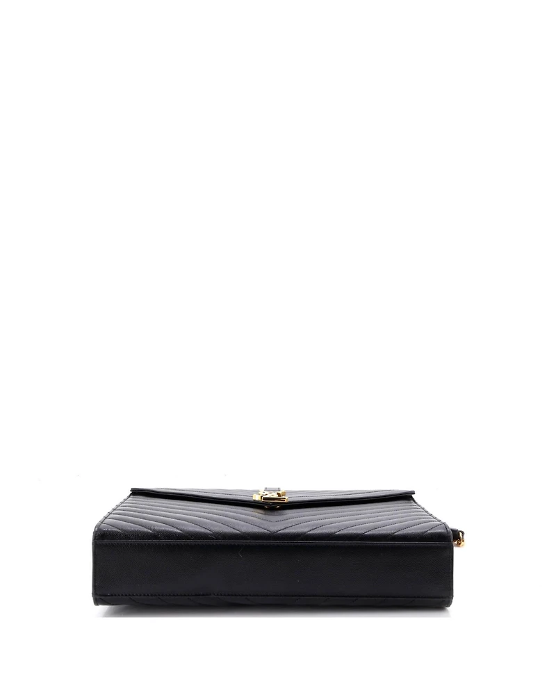 Pre-Owned Saint Laurent Large Classic Monogram Envelope Satchel Matelasse Chevron Leather