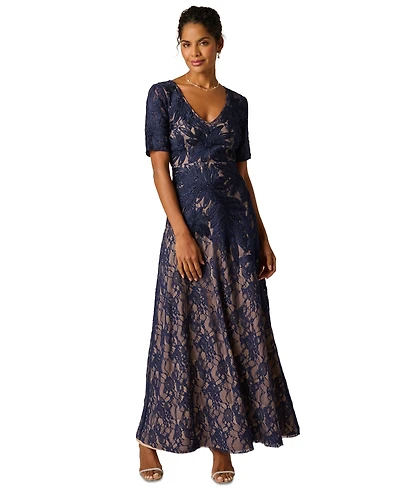 Adrianna Papell Women's V-Neck Lace Dress