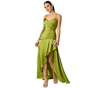 Adrianna Women's Strech V-Neck Satin Dress