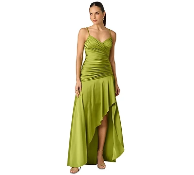 Adrianna Women's Strech V-Neck Satin Dress