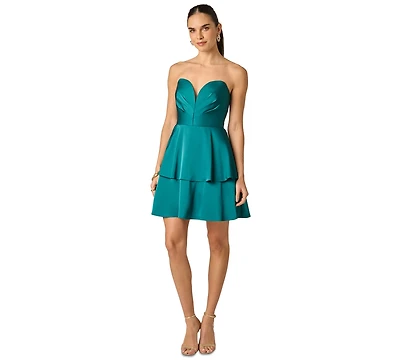 Adrianna Women's Sweetheart Satin Mini Dress